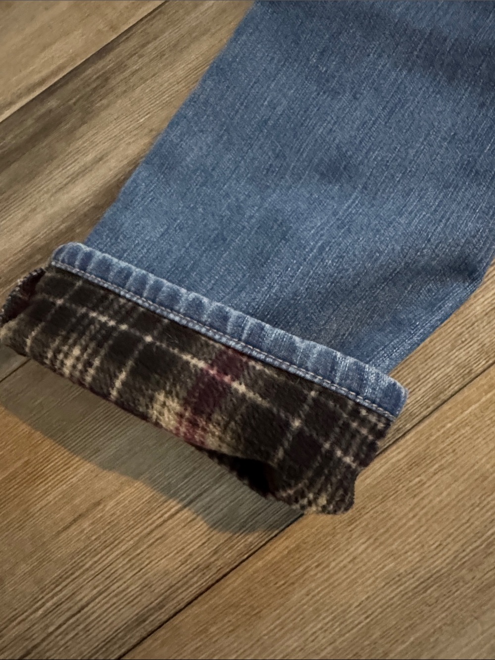 Women’s Fleece Lined Boyfriend Jeans Medium Blue- Natural Reflections - Picture 5 of 6